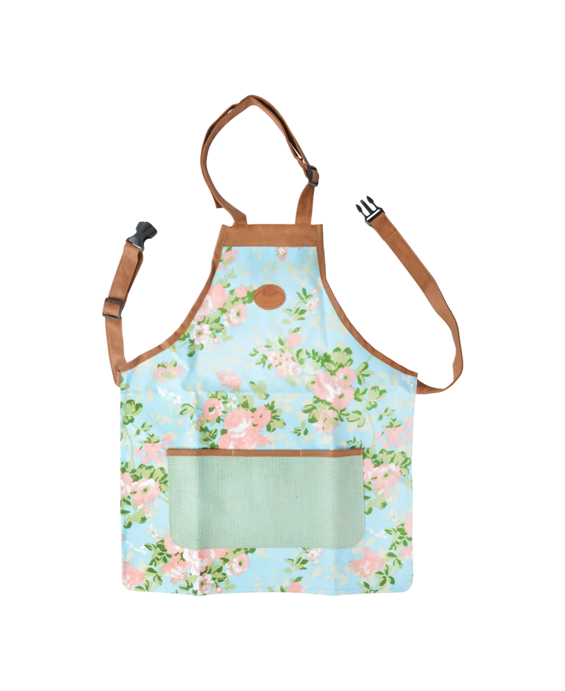 Tablier Jardin Motif Rose avec Jute